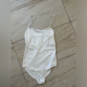 White strappy bodysuit